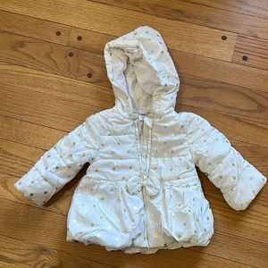 Little me gold foil dot puffer coat 12 months